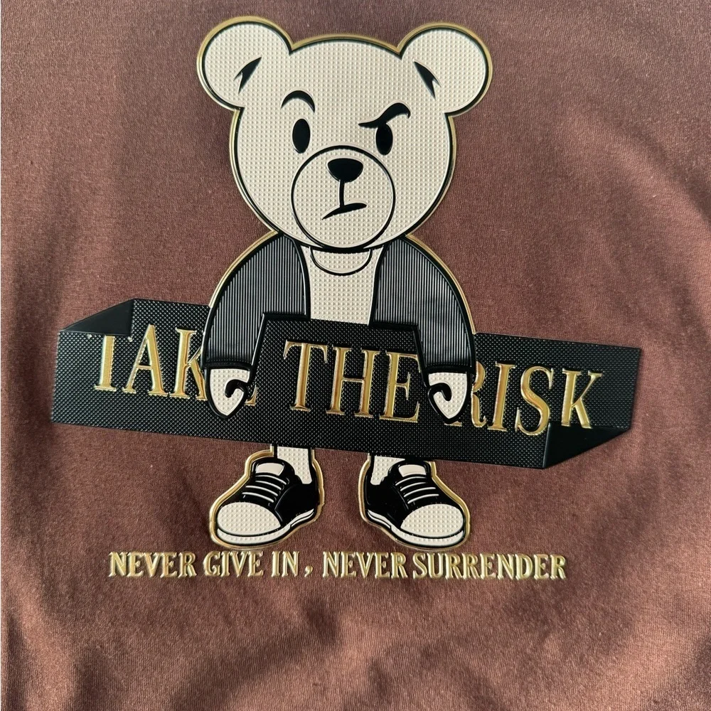 Kids Brown Bear Graphic T Shirt Large 14 16 NWT